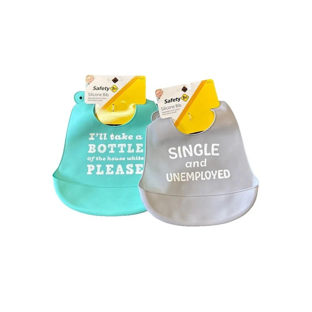 2X Baby Safety First Silicone Waterproof Feeding Bid Adjustable Unisex One Size